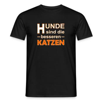 Hunde sind die besseren Katzen / Hundeliebhaber - Männer T-Shirt - Schwarz - Vorne - AI Model Male 178 light (178cm)