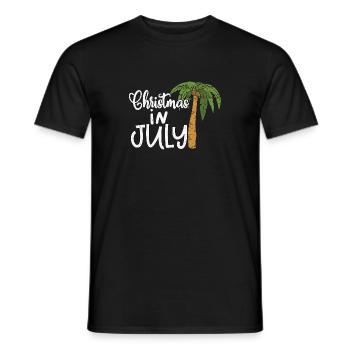 Funny Christmas in July, Xmas in Julyy - Men's T-Shirt - black - Front - AI Model Male 178 light (178cm)