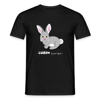 Lubin le petit lapin - T-shirt homme - noir - Devant - AI Model Male 178 light (178cm)
