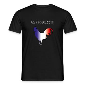 Coq Gaulois blanc - T-shirt homme - noir - Devant - AI Model Male 178 light (178cm)