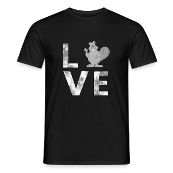 LOVE-Biber, Tier, Liebe, Natur - Männer T-Shirt - Schwarz - Vorne - AI Model Male 178 light (178cm)