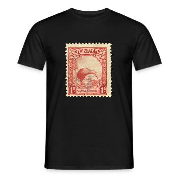 Kiwi Stamp - Men's T-Shirt - black - Front - AI Model Male 178 light (178cm)