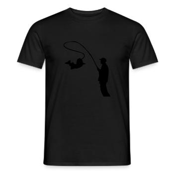 Fishing fisher man - Men's T-Shirt - black - Front - AI Model Male 178 light (178cm)
