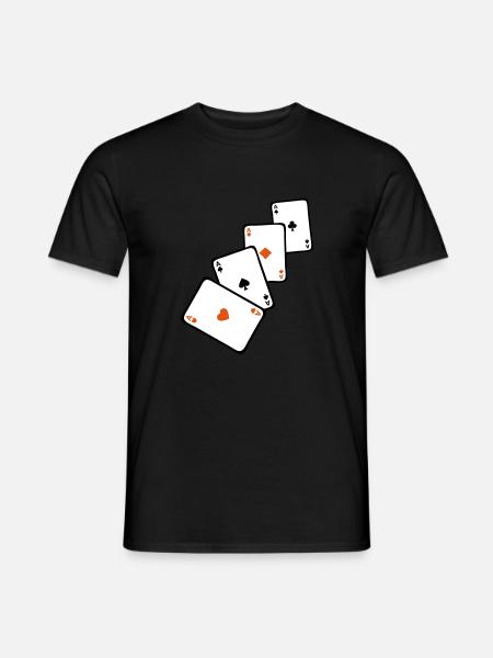 card poker square ace 1 - Men's T-Shirt - black