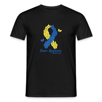 Sensibilisation au syndrome de Down - T-shirt homme - noir - Devant - AI Model Male 178 light (178cm)