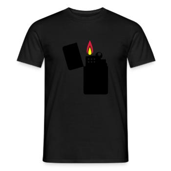 feuerzeug_02 - Männer T-Shirt - Schwarz - Vorne - AI Model Male 178 light (178cm)