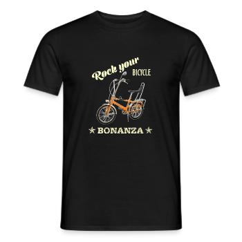Bonanza Bike Bicycle Rock your - Men's T-Shirt - black - Front - AI Model Male 178 light (178cm)