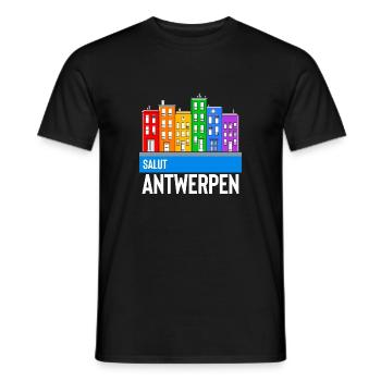 antwerpen - Männer T-Shirt - Schwarz - Vorne - AI Model Male 178 light (178cm)