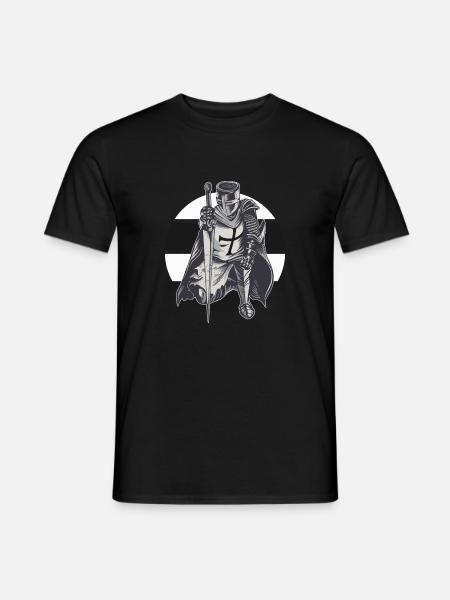 Caballero de la Orden Alemana Cruz Blanca Negra Templaria - Camiseta hombre - negro