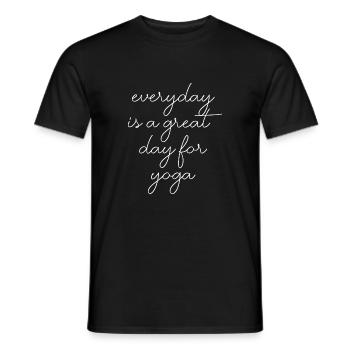 yoga sport fitness happines Englisch qoutes - Männer T-Shirt - Schwarz - Vorne - AI Model Male 178 light (178cm)