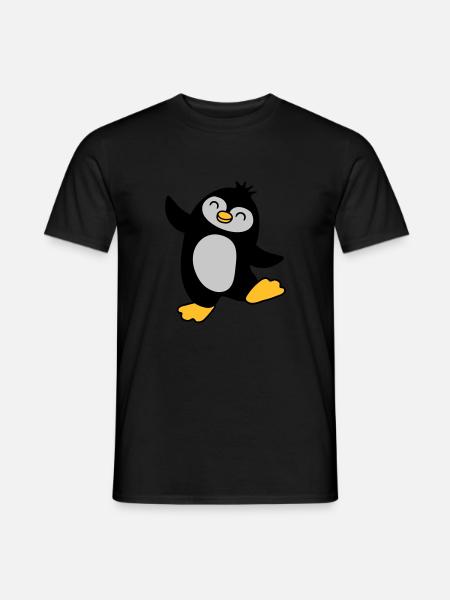 Glücklicher süßer Pinguin tanzt - Männer T-Shirt - Schwarz