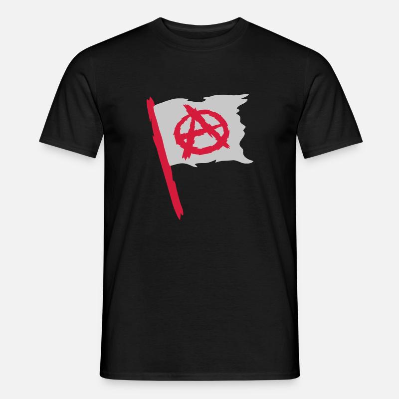 Flag anarchy symbol logo - Men's T-shirt - black