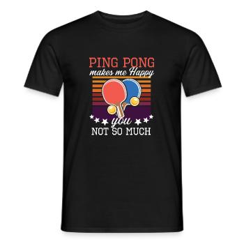 Ping pong makes me happy table tennis player gift - T-shirt homme - noir - Devant - AI Model Male 178 light (178cm)