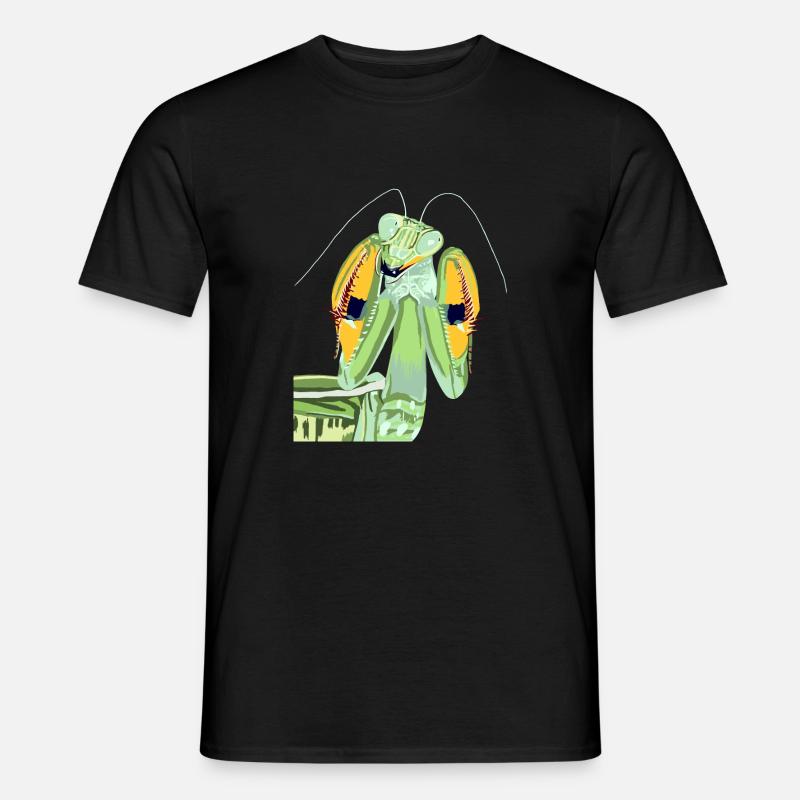 Mantis religiosa praying mantis from the front - Men’s T-shirt - black