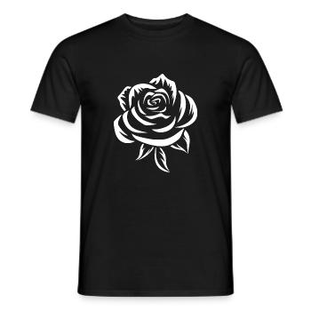 White Rose - Men's T-Shirt - black - Front - AI Model Male 178 light (178cm)
