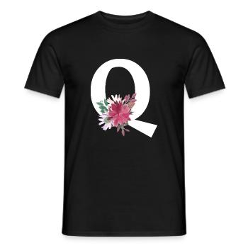 Blumenbuchstabe q - Männer T-Shirt - Schwarz - Vorne - AI Model Male 178 light (178cm)