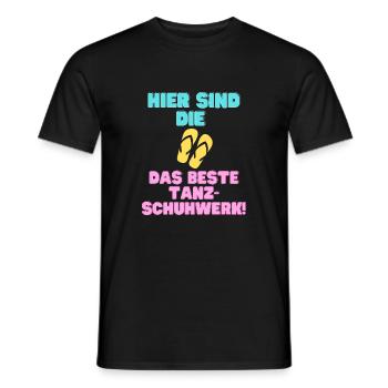 Hier sind die Flip-Flops das beste Tanzschuhwerk! - Männer T-Shirt - Schwarz - Vorne - AI Model Male 178 light (178cm)