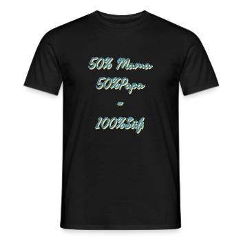 50% Mama 50% Papa 100%Süß - Männer T-Shirt - Schwarz - Vorne - AI Model Male 178 light (178cm)