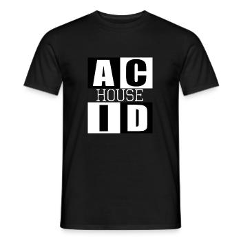 ACID HOUSE music logo - Men's T-Shirt - black - Front - AI Model Male 178 light (178cm)