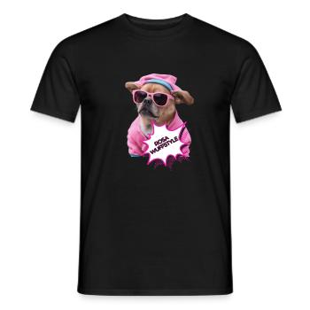 Rosa Wuffstyle - Männer T-Shirt - Schwarz - Vorne - AI Model Male 178 light (178cm)