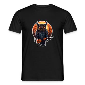 Halloween Eule - Männer T-Shirt - Schwarz - Vorne - AI Model Male 178 light (178cm)