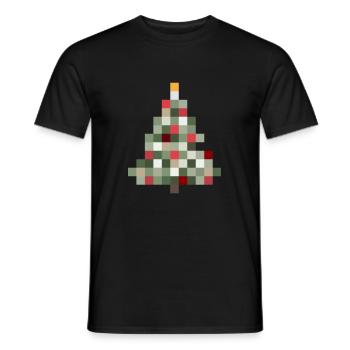 Arbre de Noël rétro 8 bits Noël - T-shirt homme - noir - Devant - AI Model Male 178 light (178cm)