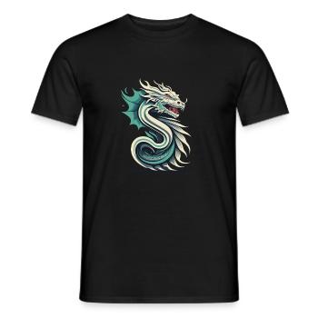 Buchstabe S mit Drache - Männer T-Shirt - Schwarz - Vorne - AI Model Male 178 light (178cm)