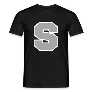 Lettre s sport - T-shirt homme - noir - Devant - AI Model Male 178 light (178cm)