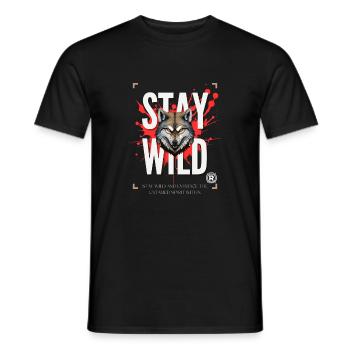 stay wild motivated - Men's T-Shirt - black - Front - AI Model Male 178 light (178cm)