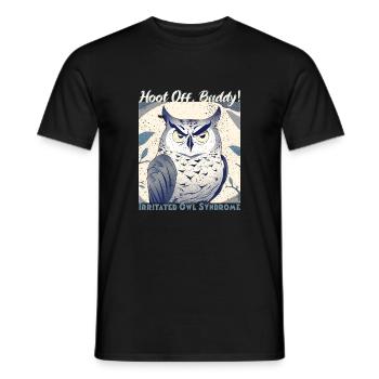 Irritated Owl-Buddy - Men's T-Shirt - black - Front - AI Model Male 178 light (178cm)