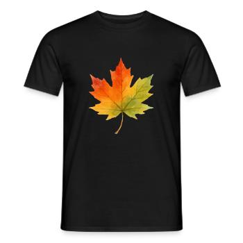Leaf Maple Leaf Watercolor 1 - Men's T-Shirt - black - Front - AI Model Male 178 light (178cm)