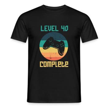 Niveau 40 Complet - Idée cadeau gamer pour le 40ème siècle. - T-shirt homme - noir - Devant - AI Model Male 178 light (178cm)