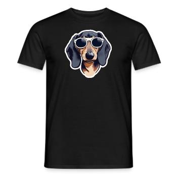 Vintage Dachshund dog lovers - Men's T-Shirt - black - Front - AI Model Male 178 light (178cm)