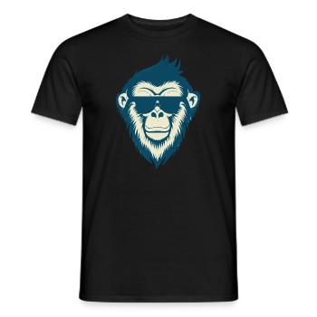 Cooler Affe mit Sonnenbrille - Männer T-Shirt - Schwarz - Vorne - AI Model Male 178 light (178cm)