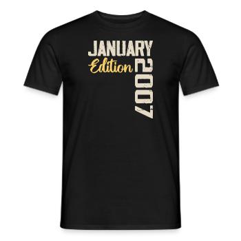 Geburtstagsgeschenk geboren im Januar 2007 - 2007 - Männer T-Shirt - Schwarz - Vorne - AI Model Male 178 light (178cm)