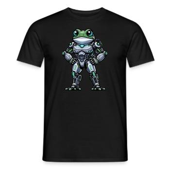 Robot Grenouille Dabbing Mech Cyborg Cool - T-shirt homme - noir - Devant - AI Model Male 178 light (178cm)