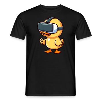 Ente Erpel VR Virtual Reality Gamer Zocker Süß - Männer T-Shirt - Schwarz - Vorne - AI Model Male 178 light (178cm)