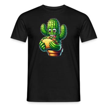 Kaktus Taco Mexiko Essen Mexikanisch Cartoon - Männer T-Shirt - Schwarz - Vorne - AI Model Male 178 light (178cm)