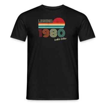 Legend 1980's Birthday Shirt Gift Anniversary - Men's T-Shirt - black - Front - AI Model Male 178 light (178cm)