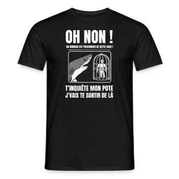 requin - T-shirt homme - noir - Devant - AI Model Male 178 light (178cm)