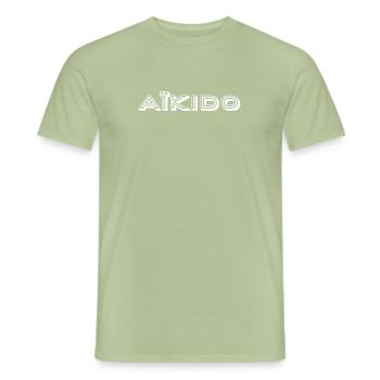 Aikido T-Shirt - Männer T-Shirt - Sage - Vorne - AI Model Male 178 light (178cm)