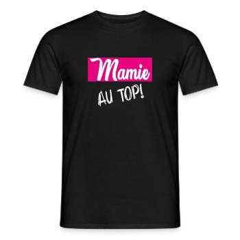 GRANNY. GRANDMA. MOTHER'S DAY. HAPPY BIRTHDAY - Men's T-Shirt - black - Front - AI Model Male 178 light (178cm)