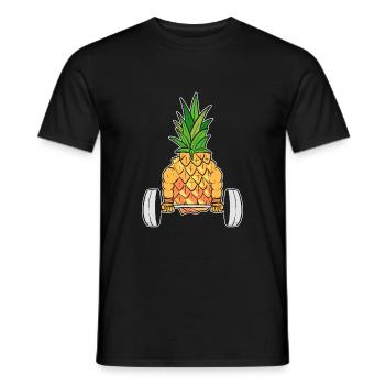 Pineapple Fitness - Men's T-Shirt - black - Front - AI Model Male 178 light (178cm)