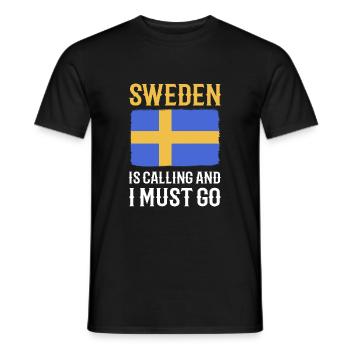 Suède Suédois - T-shirt homme - noir - Devant - AI Model Male 178 light (178cm)