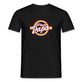 Retro Groovy Papa Matching Family - Men's T-Shirt - black - Front - AI Model Male 178 light (178cm)