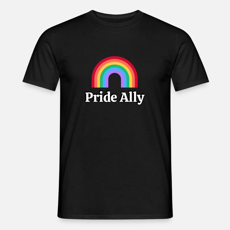 Stolzer Verbündeter Regenbogen - Männer T-Shirt - Schwarz