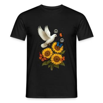 Weiße Taube - Männer T-Shirt - Schwarz - Vorne - AI Model Male 178 light (178cm)