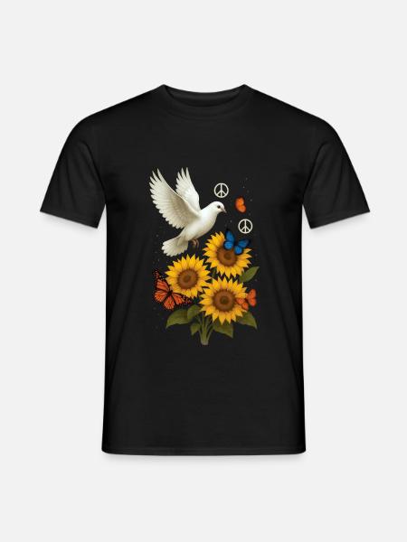 Weiße Taube - Männer T-Shirt - Schwarz