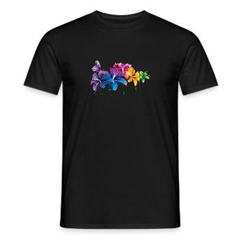 Design von bunten Blumen - Männer T-Shirt - Schwarz - Vorne - AI Model Male 178 light (178cm)