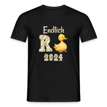 Rente 2024 mit Ente Rentner Ruhestand | R Ente - Männer T-Shirt - Schwarz - Vorne - AI Model Male 178 light (178cm)